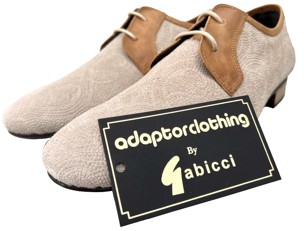 Exclusive Gabicci x Adaptor Traffic Paisley Suede Shoes Stone