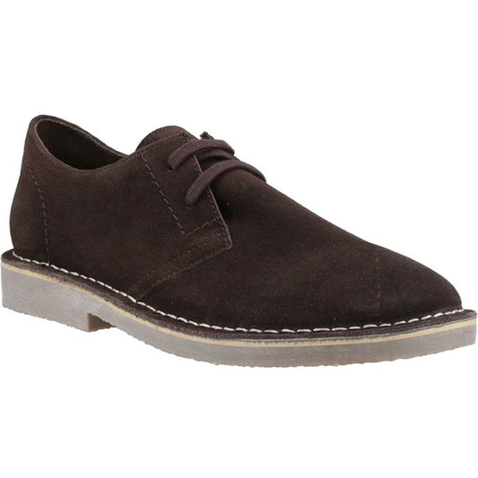 Hush Puppies Scout Classic 2 Hole Suede Desert Shoes Choc