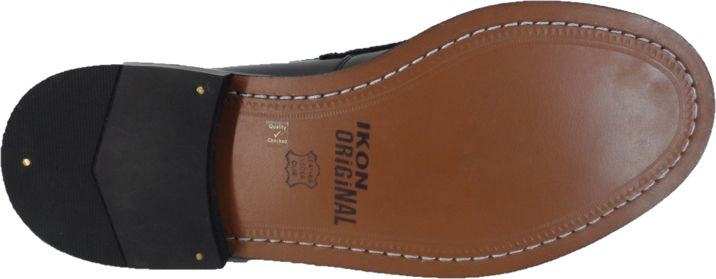 Ikon Original Mens Twister Black Retro, Ska, Northern Soul Tassel Loafers