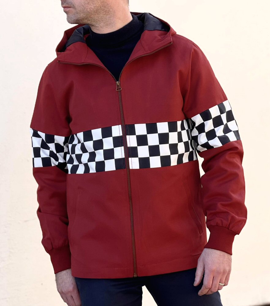 Adaptor Clothing NEW Checkerboard James Jacket Burgundy