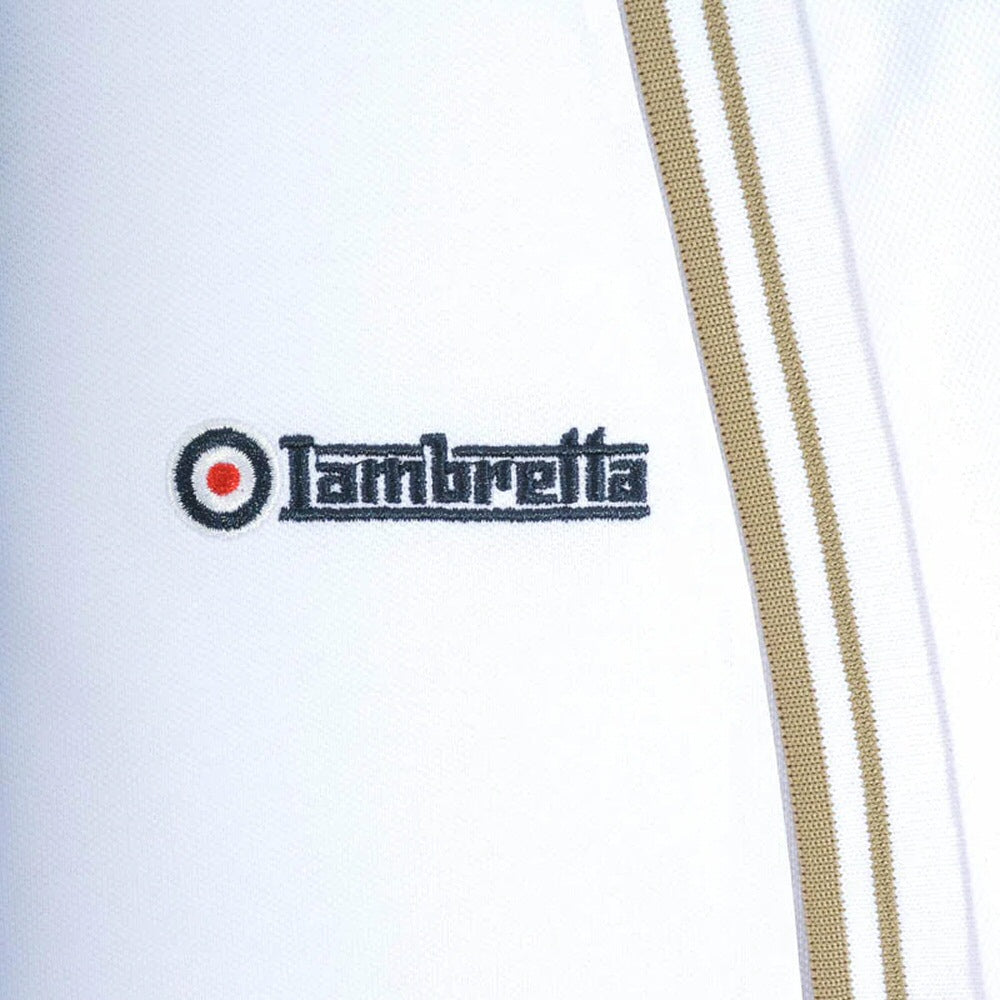 Lambretta Target Logo 3 Button Twin-Tipped Pique Polo Shirt White / Sand