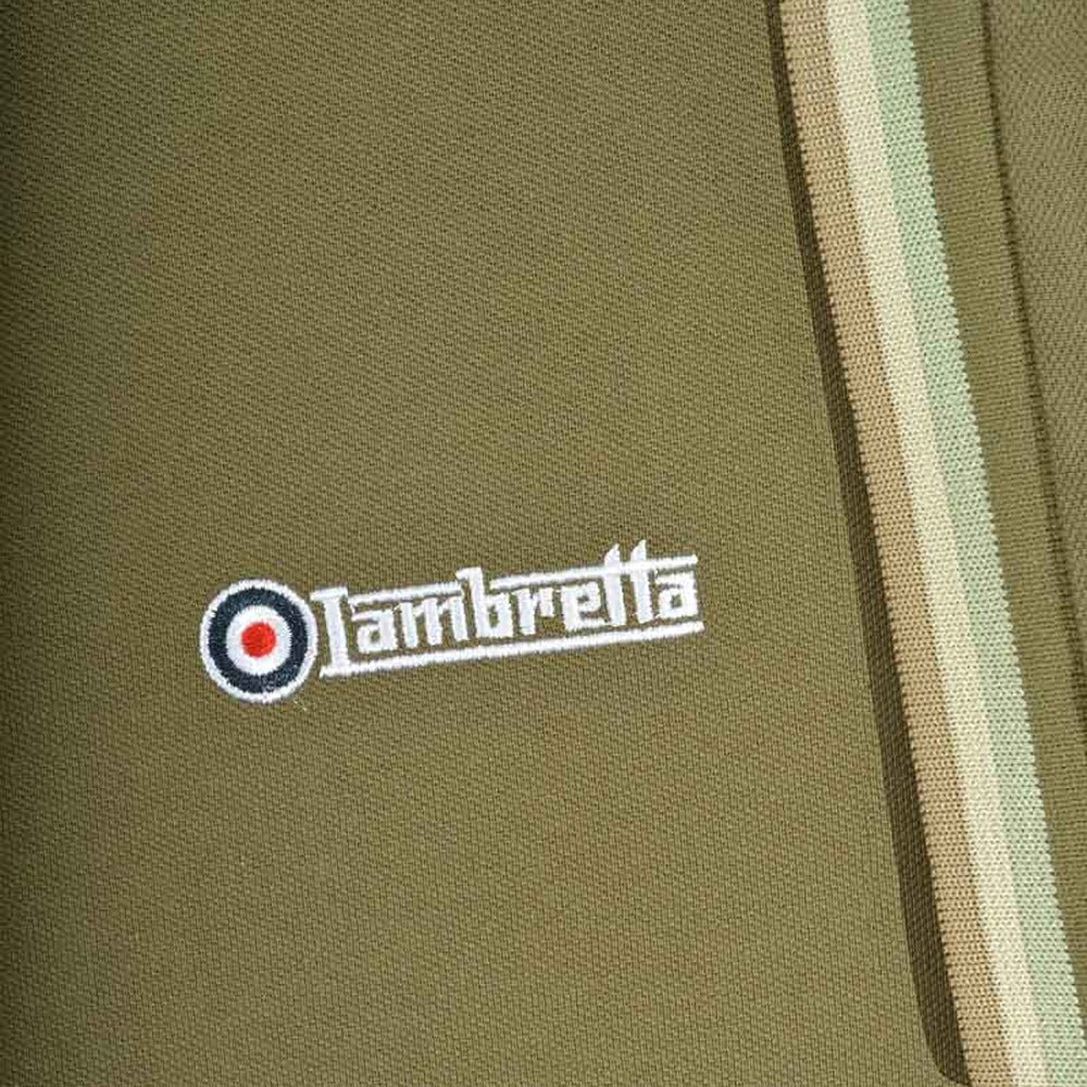 Lambretta Target Logo 3 Button Triple Tipped Pique Polo Shirt Khaki