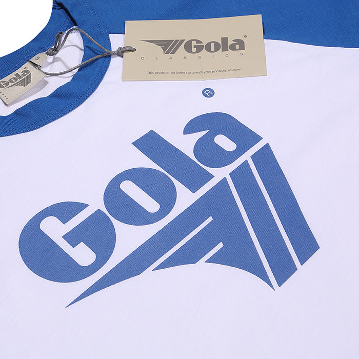 Gola Long Sleeve Raglan Top White And Retro Blue