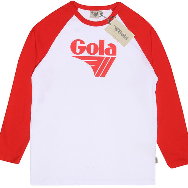 Gola Long Sleeve Raglan Top White And Red