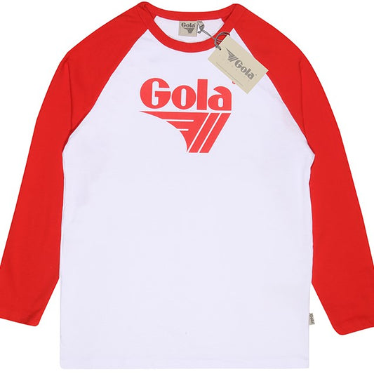 Gola Long Sleeve Raglan Top White And Red