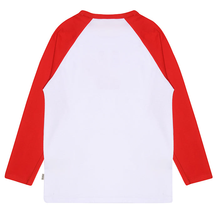 Gola Long Sleeve Raglan Top White And Red