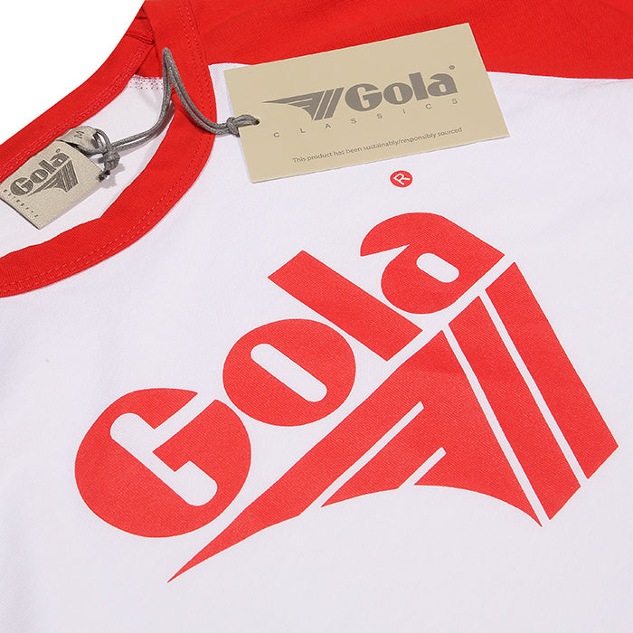 Gola Long Sleeve Raglan Top White And Red