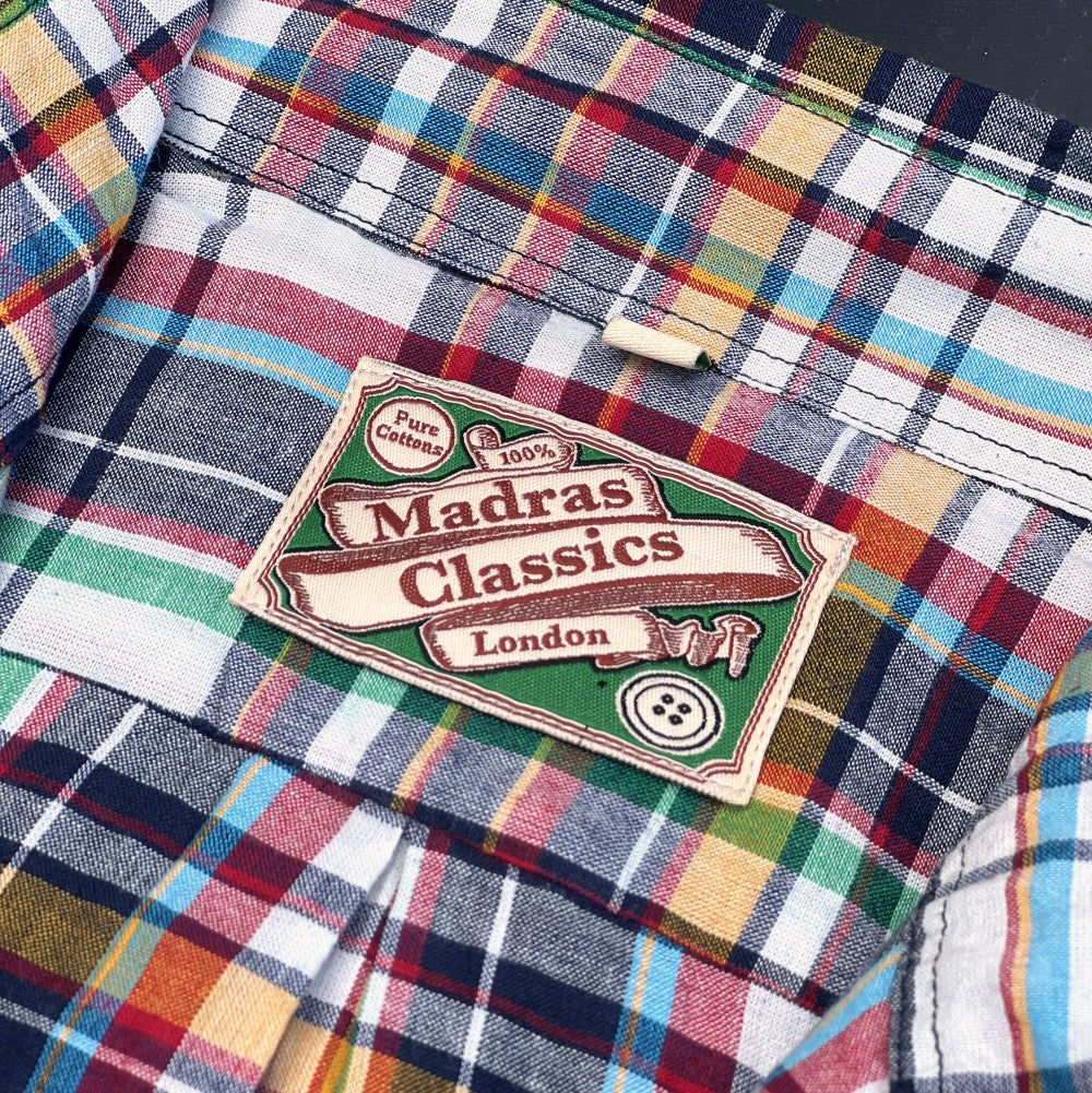 Authentic Classic Madras Check Button Down Shirt Multi Colour