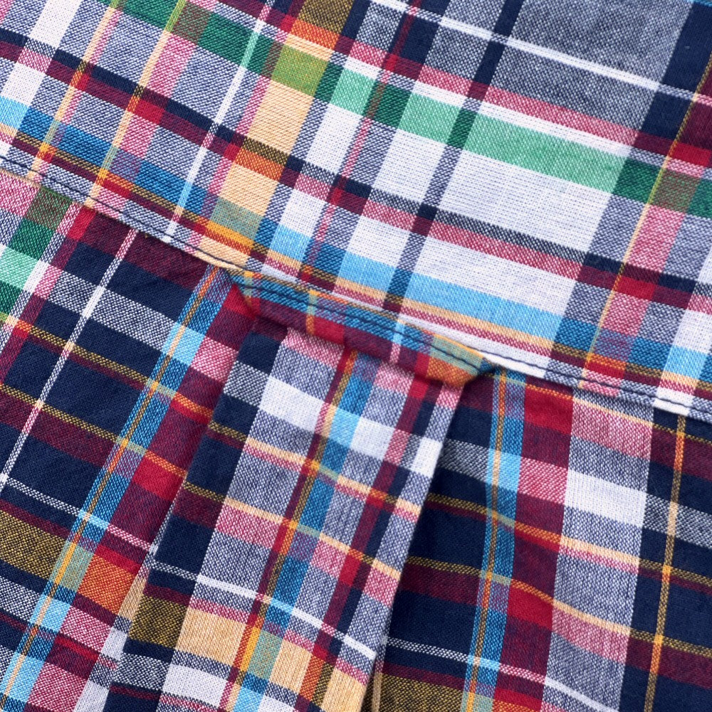 Authentic Classic Madras Check Button Down Shirt Multi Colour