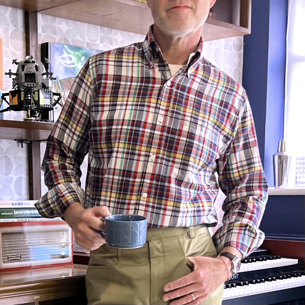 Authentic Classic Madras Check Button Down Shirt Multi Colour