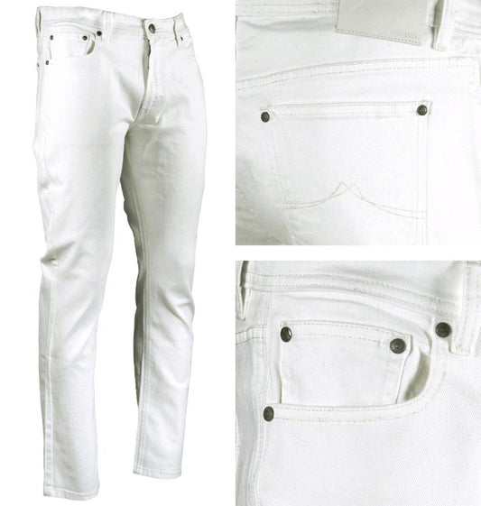 Mish Mash Mens Tapered Leg Jeans Off White