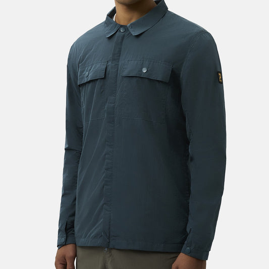 Patrick Jackson Breast Pockets Overshirt Dark Blue