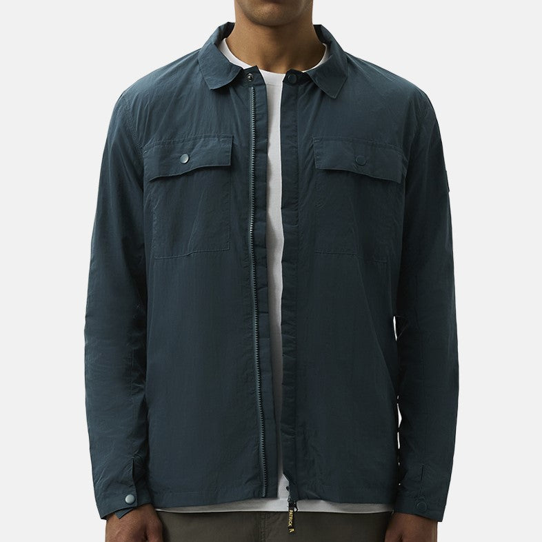 Patrick Jackson Breast Pockets Overshirt Dark Blue