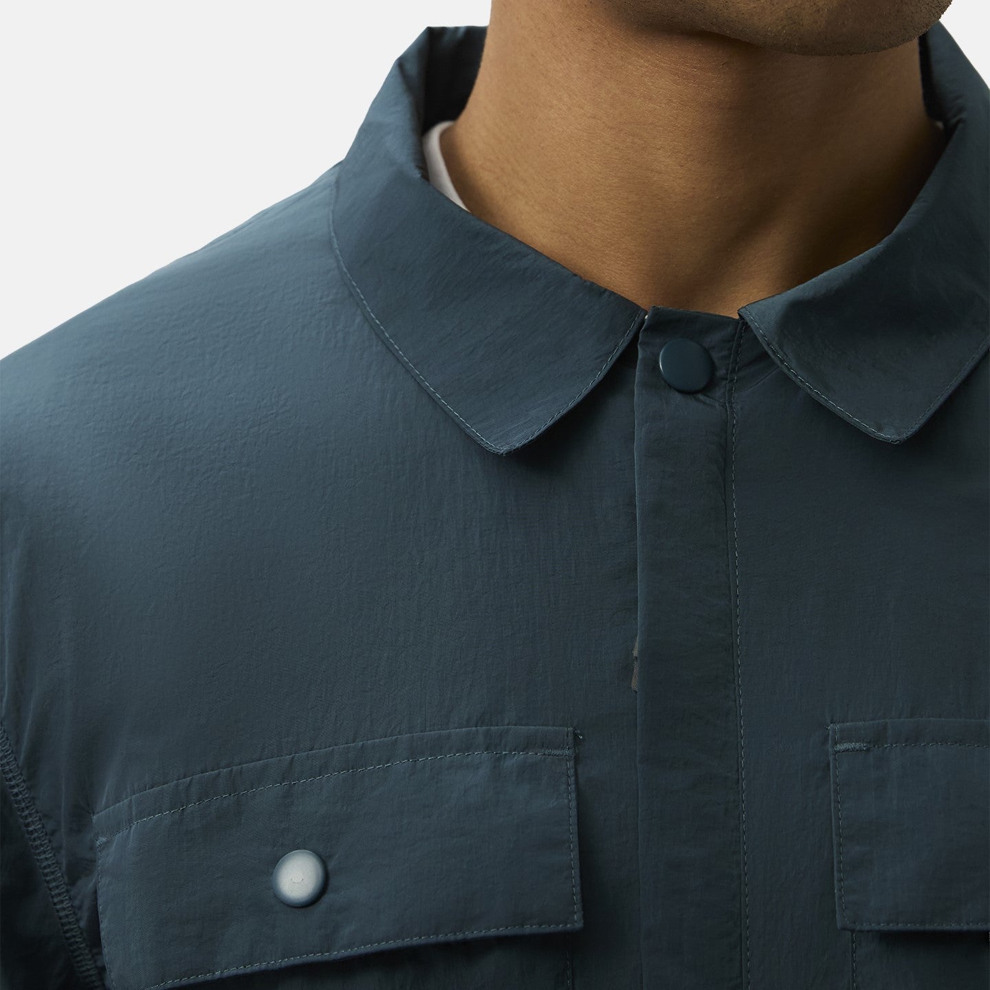 Patrick Jackson Breast Pockets Overshirt Dark Blue