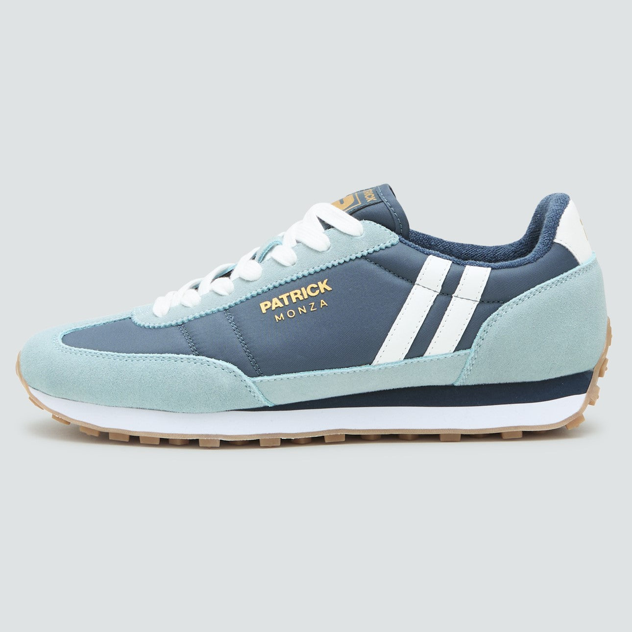 Patrick Monza Runner Trainer Nylon / Suede Blue and White