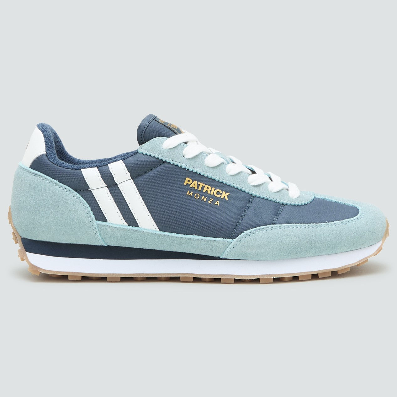 Patrick Monza Runner Trainer Nylon / Suede Blue and White