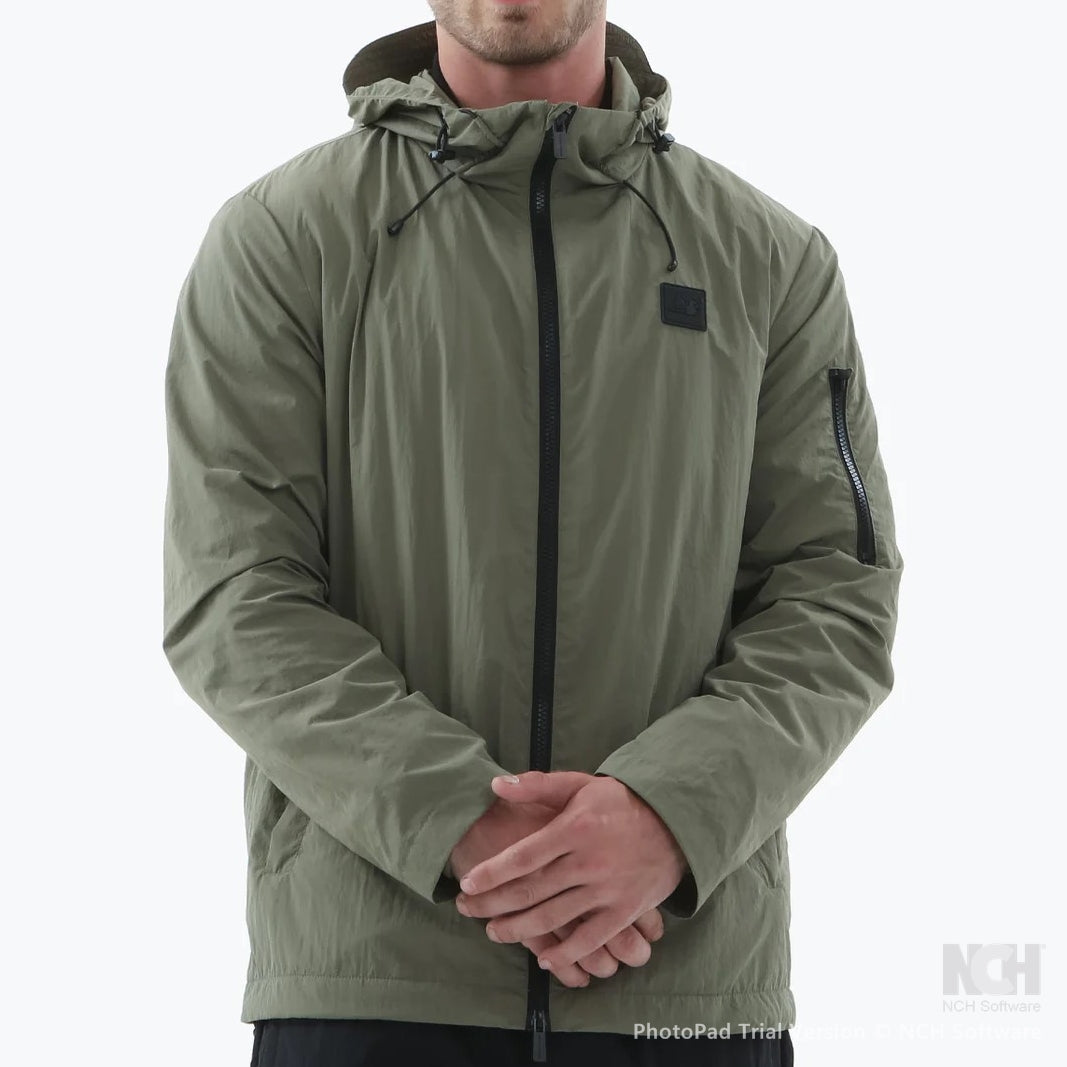 Peaceful Hooligan Fleece Lined Nylon Jacket Khaki