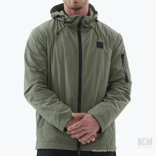 Peaceful Hooligan Fleece Lined Nylon Jacket Khaki