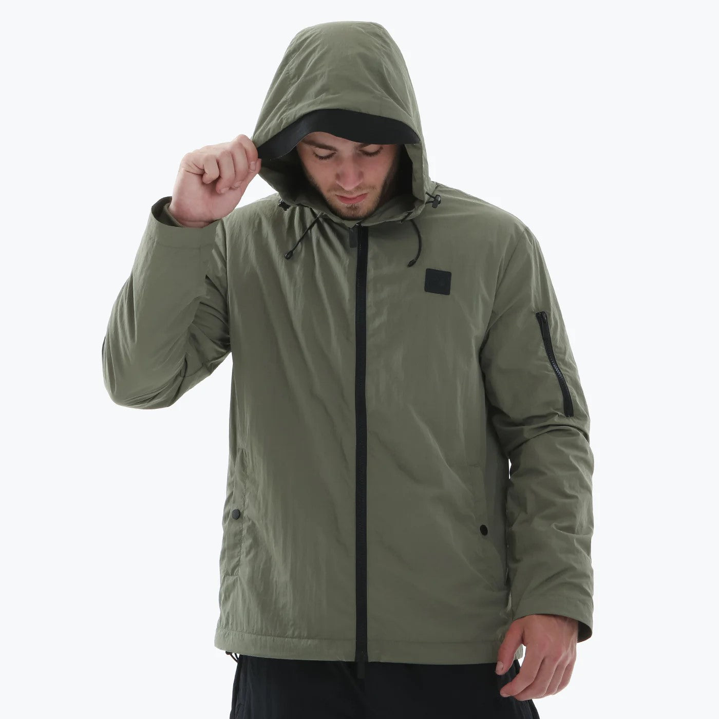 Peaceful Hooligan Fleece Lined Nylon Jacket Khaki