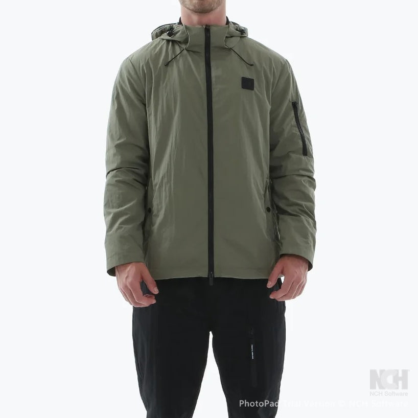 Peaceful Hooligan Fleece Lined Nylon Jacket Khaki