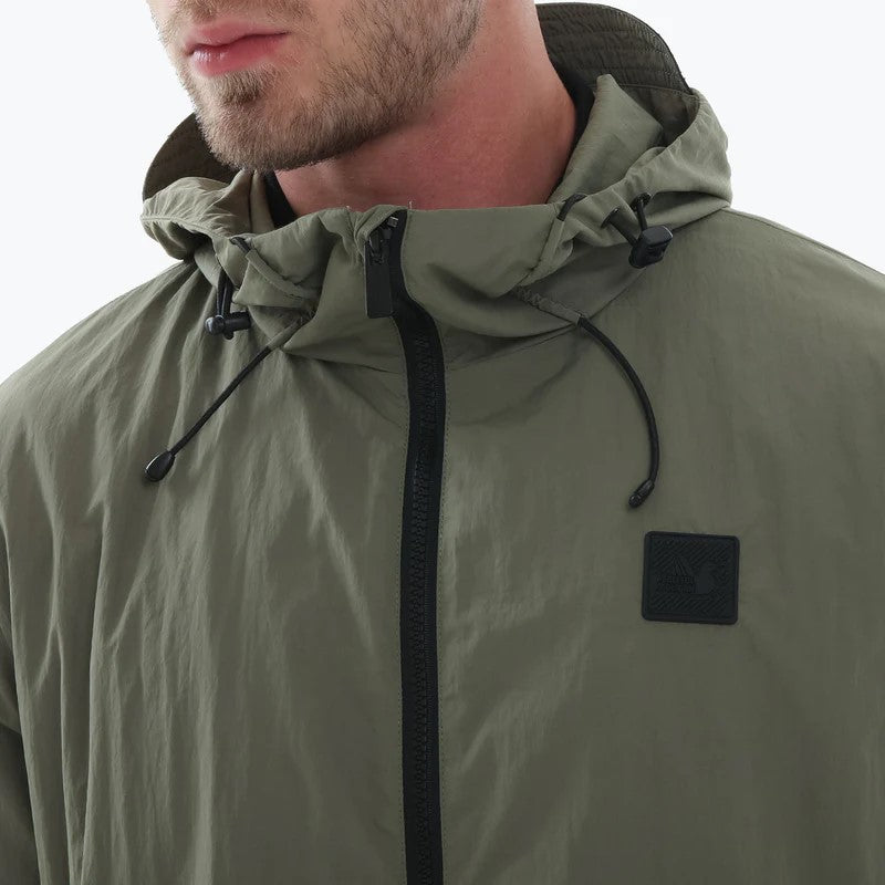 Peaceful Hooligan Fleece Lined Nylon Jacket Khaki