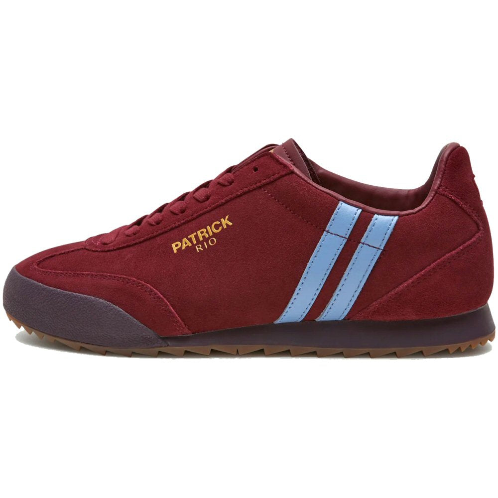Patrick Rio Suede Trainer Burgundy / Sky