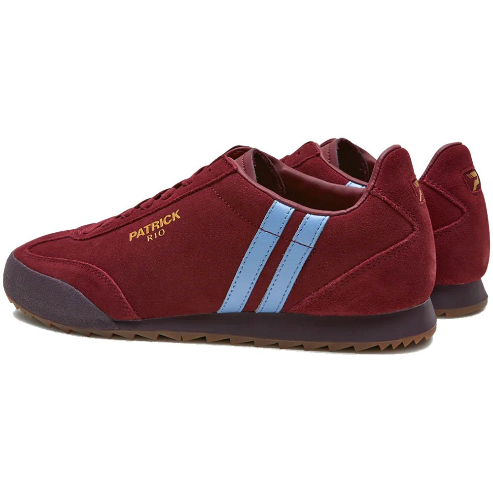 Patrick Rio Suede Trainer Burgundy / Sky