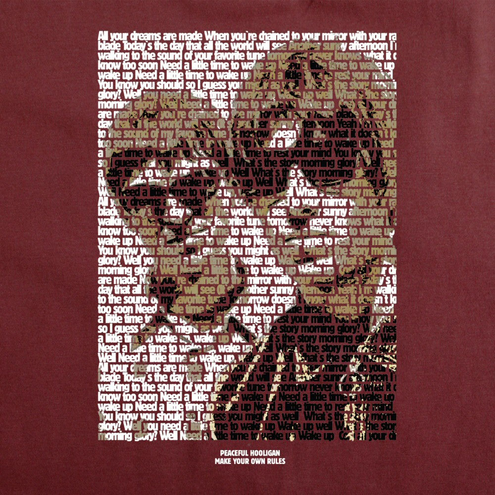 Peaceful Hooligan Oasis Morning Glory T-Shirt Dark Red