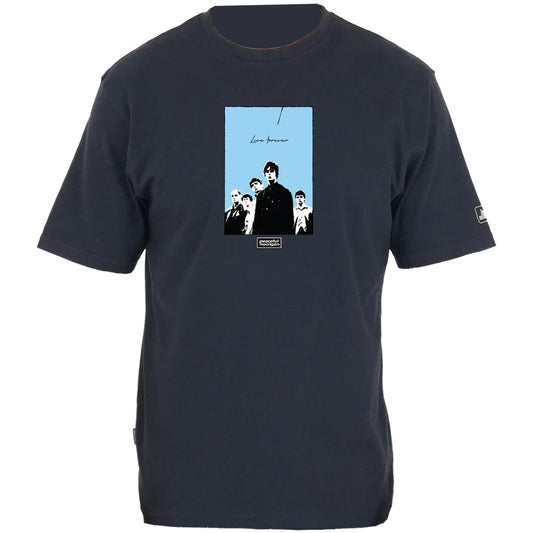 Peaceful Hooligan Oasis Live Forever T-Shirt Navy