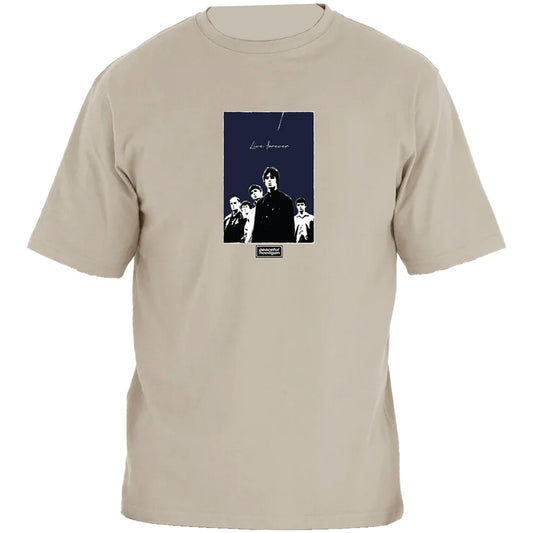 Peaceful Hooligan Oasis Live Forever T-Shirt Stone