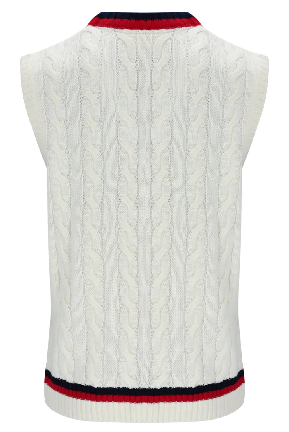 Fila Rufus Fine Gauge Cable Knit Vest Tank Top Off White
