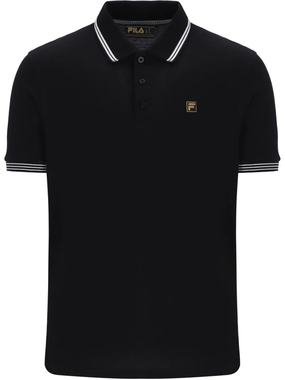 Fila Soren 2 Gold Collection Tipped Pique Polo Shirt Black
