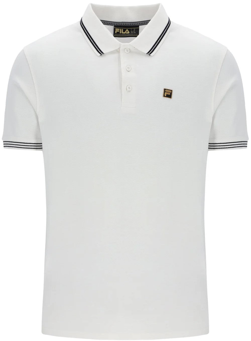 Fila Soren 2 Gold Collection Tipped Pique Polo Shirt Off White