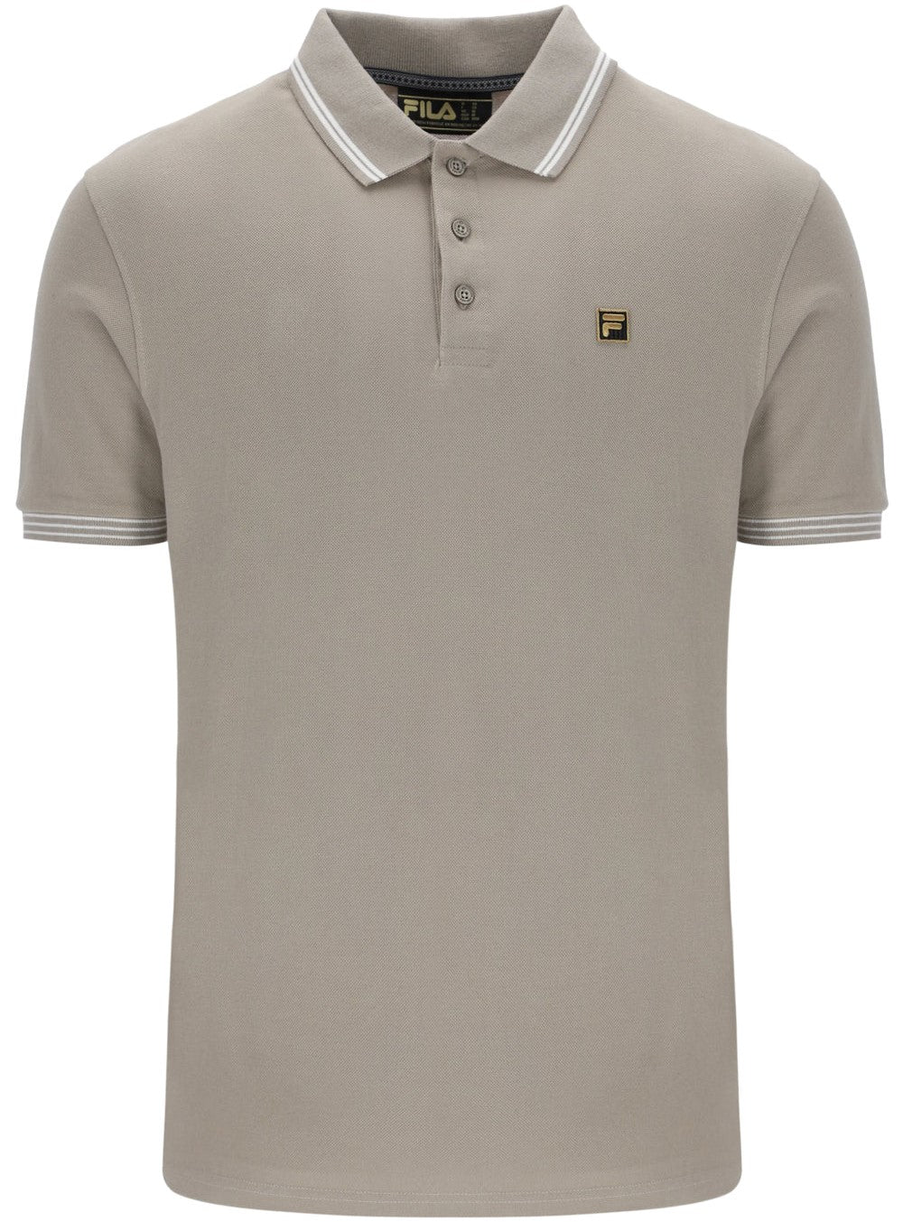 Fila Soren 2 Gold Collection Tipped Pique Polo Shirt Light Khaki