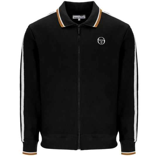 Sergio Tacchini Twin Stripe Sleeve Twill Track Top Black
