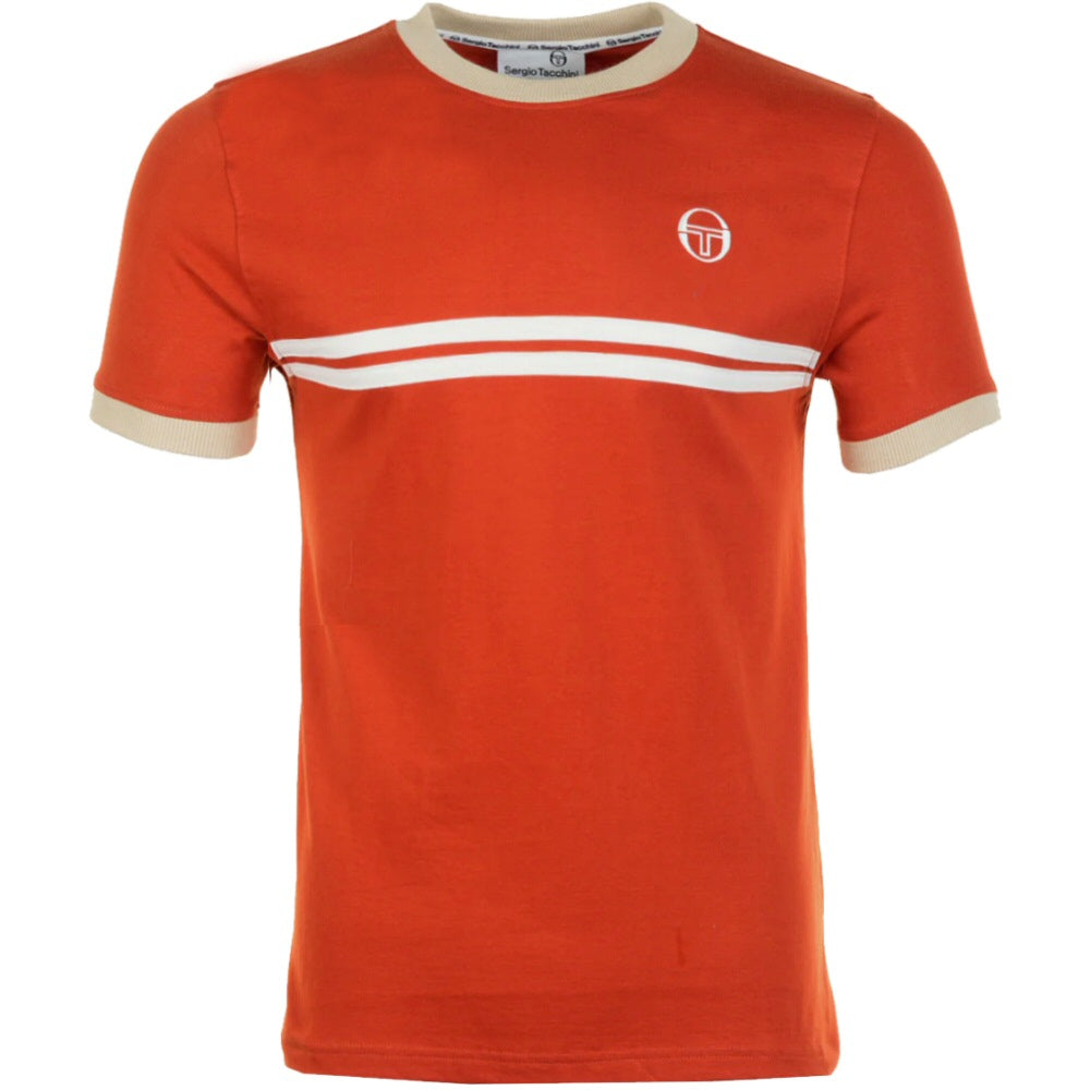 Sergio Tacchini Supermac T Shirt Burnt Orange / Off White