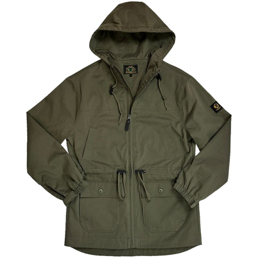 Trojan Records Peached Twill Cotton Hooded Parka Khaki
