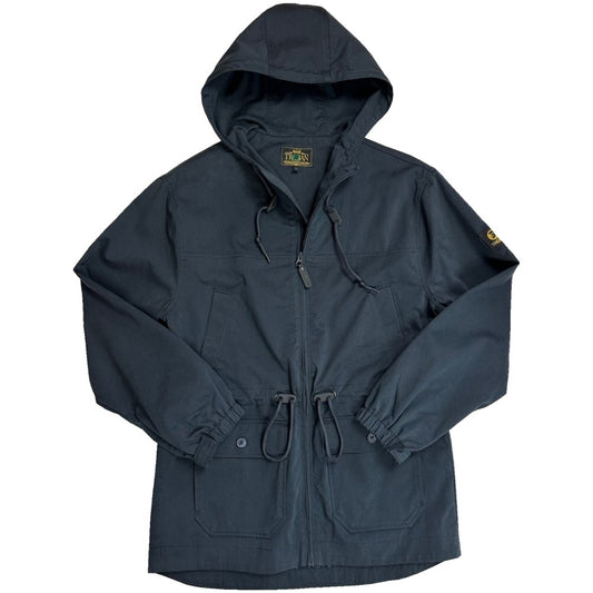 Trojan Records Peached Twill Cotton Hooded Parka Navy