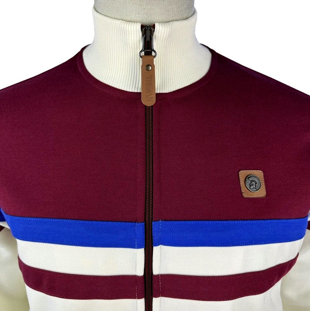 Trojan Records Twin Chest Stripe Track Top Ecru