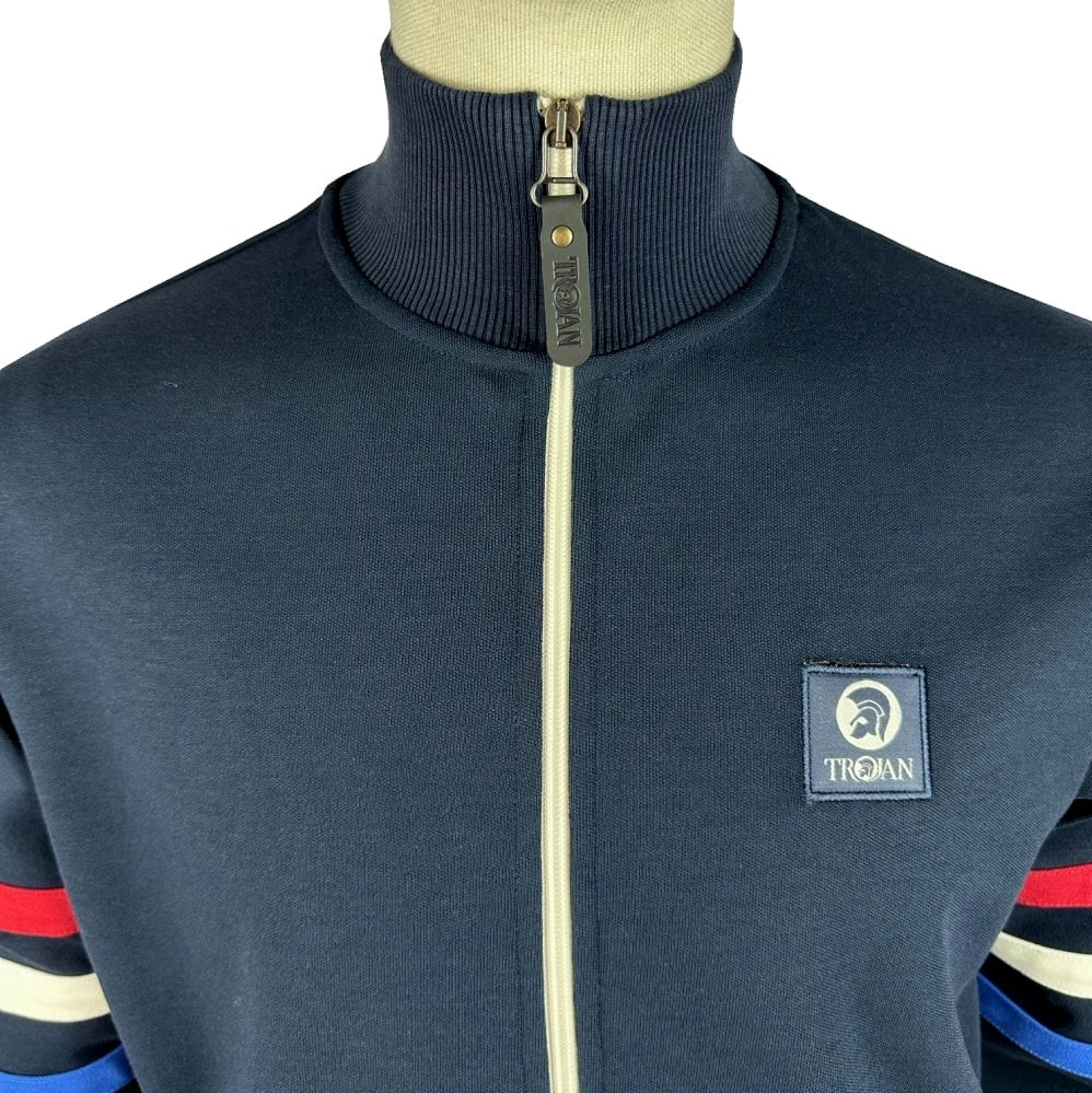 Trojan Records Triple Sleeve Stripe Track Top Navy