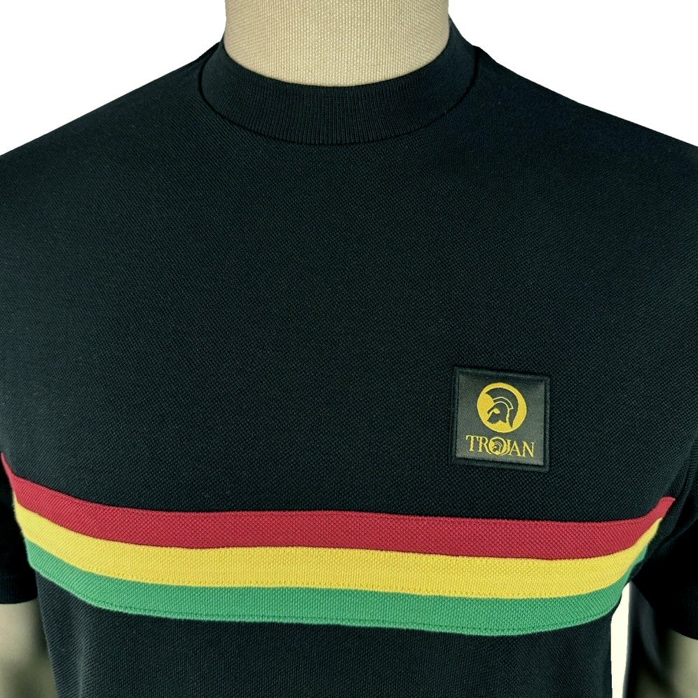 Trojan Records Retro Triple Stripe T-Shirt Black