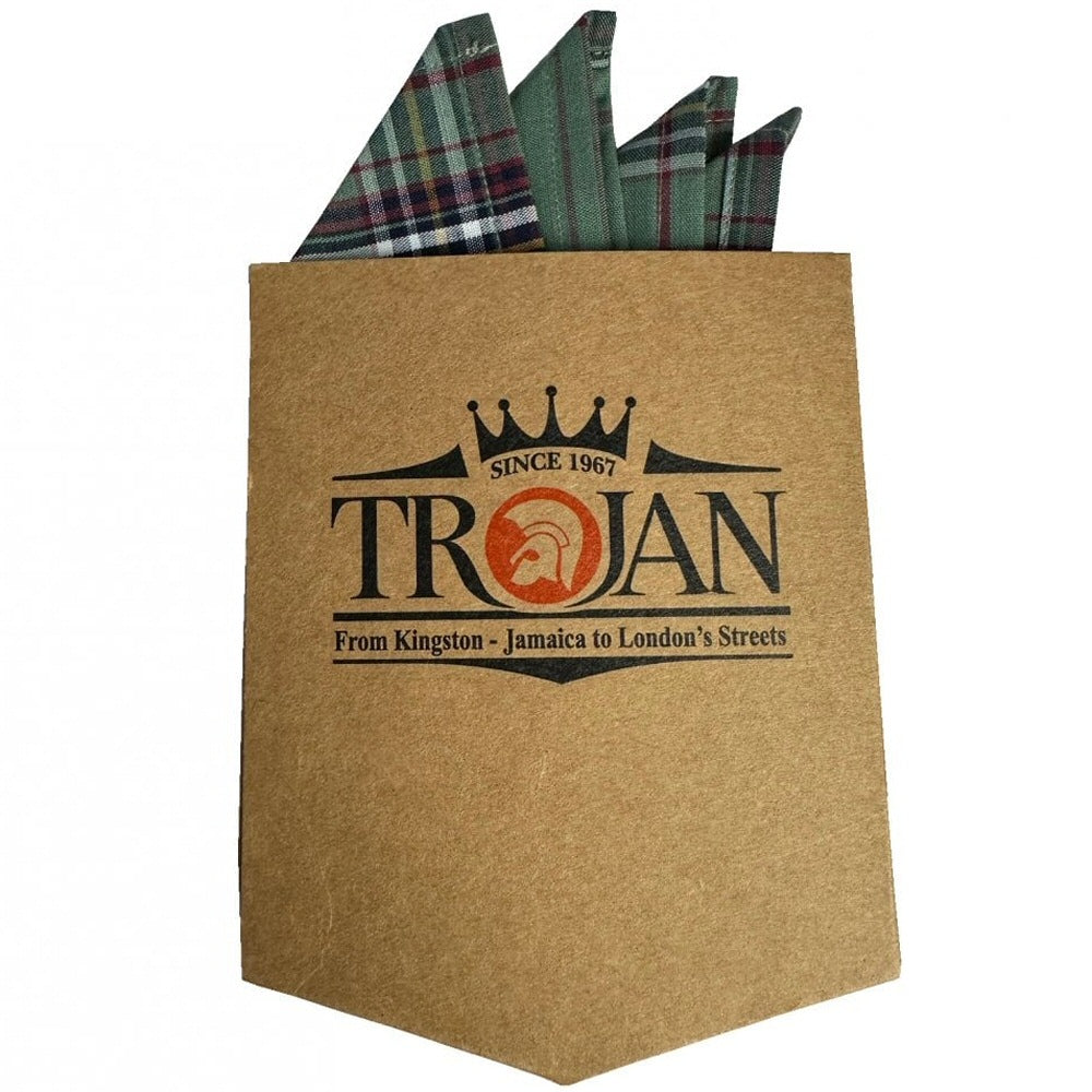 Trojan Records Classic Large Check Shirt With Pocket Square Green