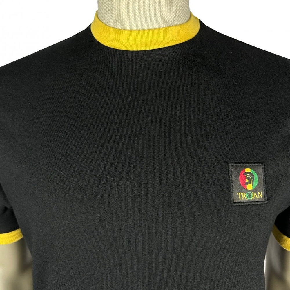 Trojan Records Flag Badged Plain T-Shirt Black
