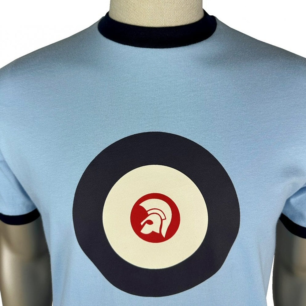 Trojan Records Helmet And Roundel T-Shirt Sky Blue
