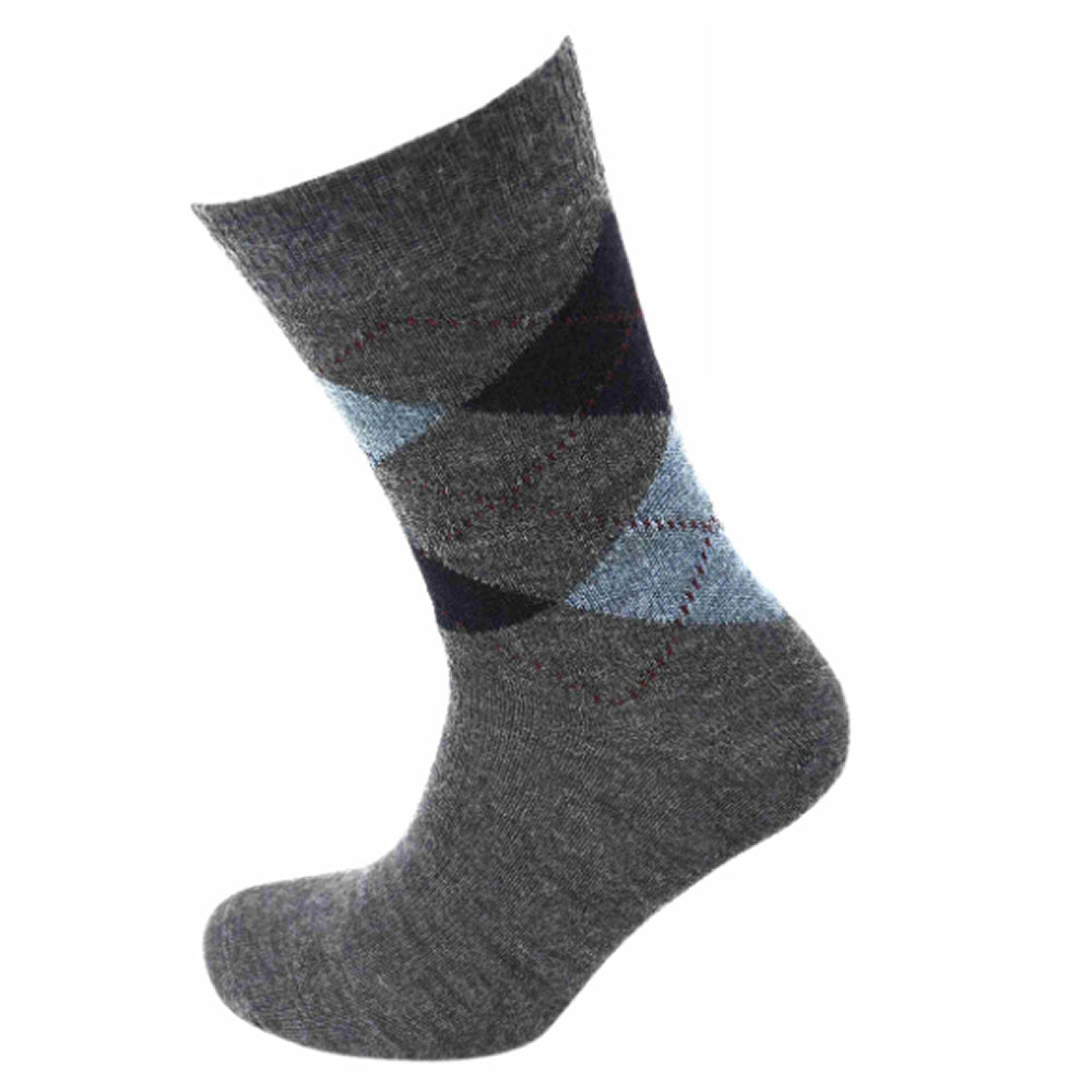 Viyella Quality Wool Mix Argyle Knit Socks Grey