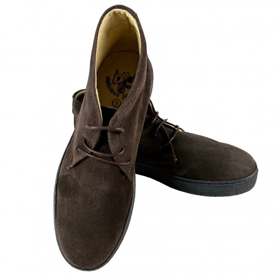 Delicious Junction Suede Playboy Bullitt Boot Dark Chocolate
