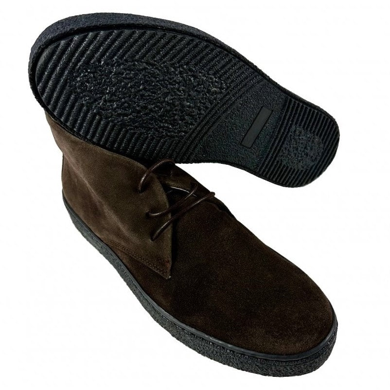 Delicious Junction Suede Playboy Bullitt Boot Dark Chocolate