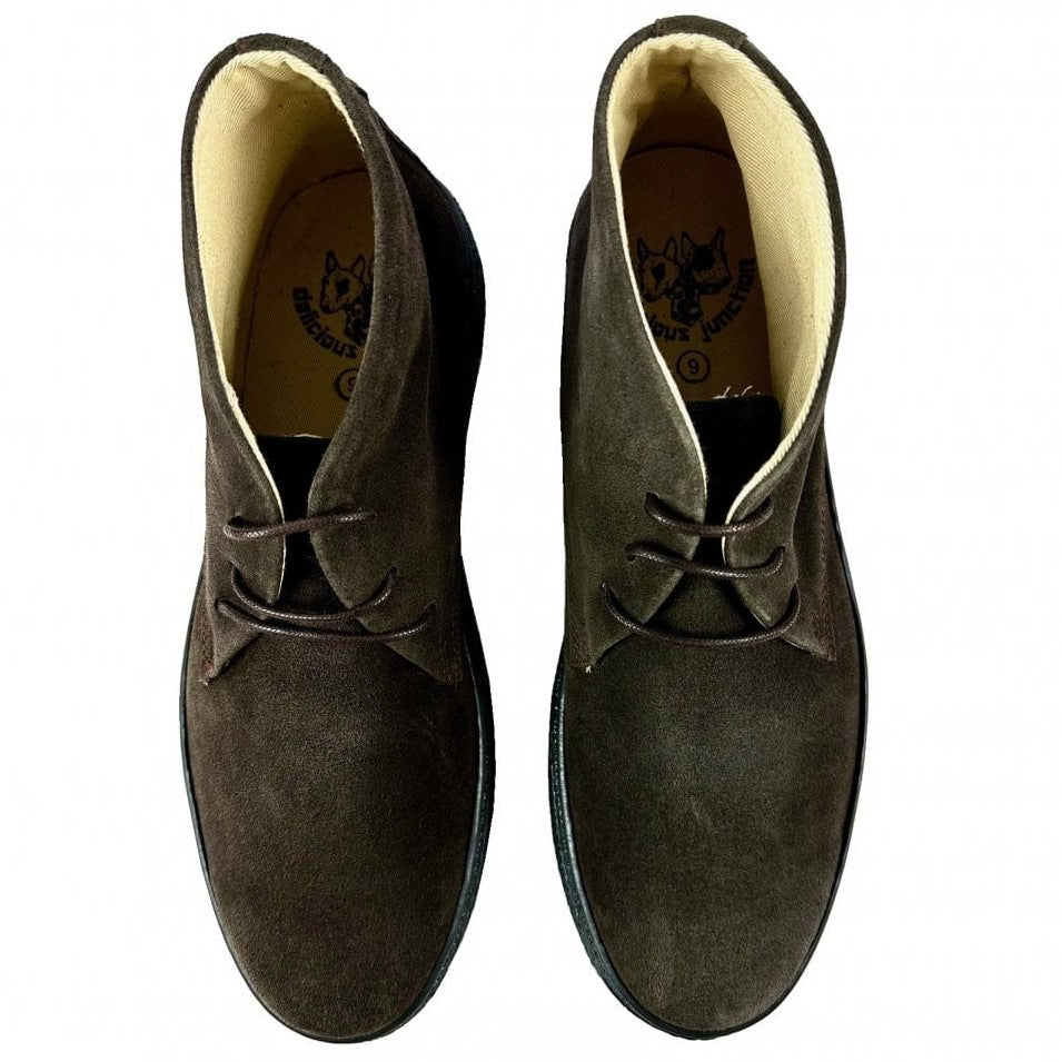 Delicious Junction Suede Playboy Bullitt Boot Dark Chocolate