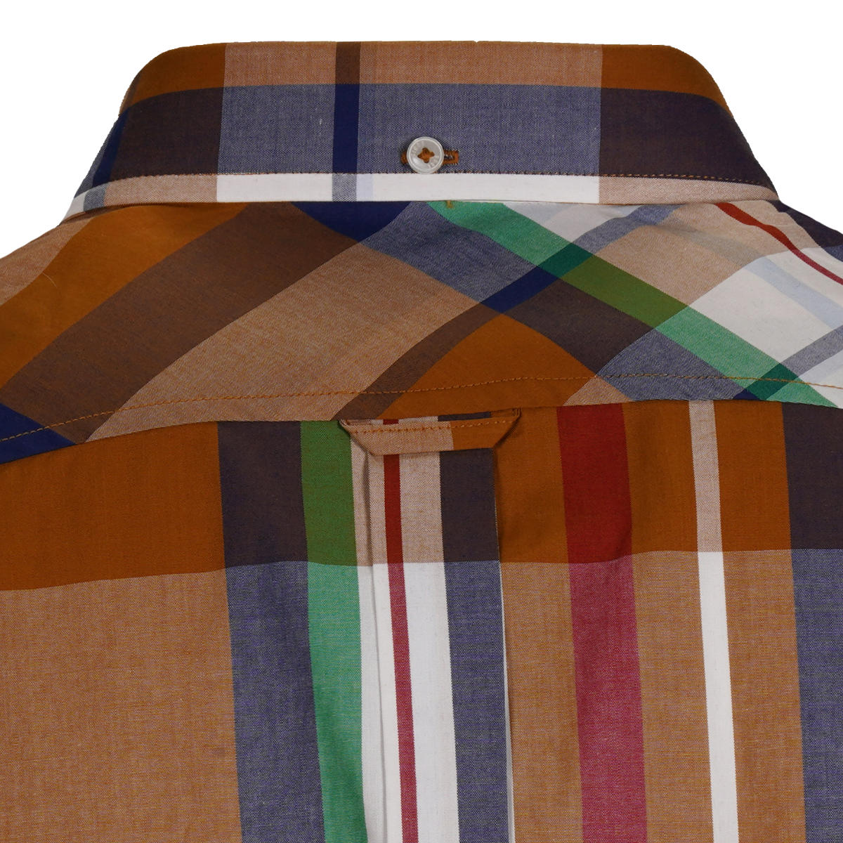 Ben Sherman Short Sleeve Large Madras Check Caramel