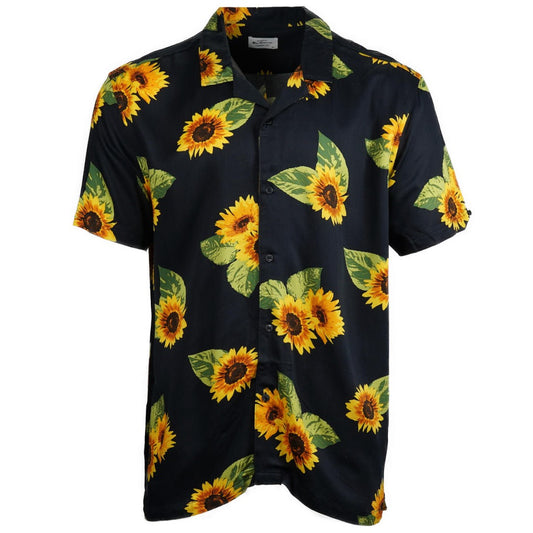Ben Sherman Short Sleeve Revere Collar Sunflower Print Shirt